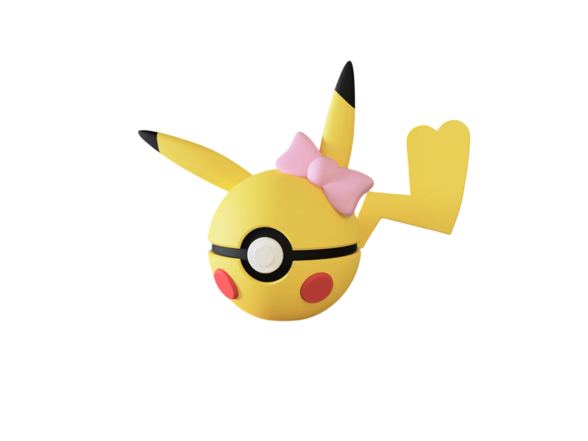 Pikachu custom Poké Ball, 3D printed collectible — Classic Design