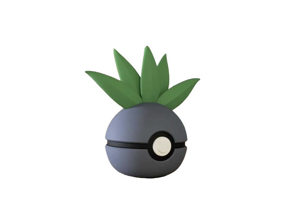 Oddish custom Poké Ball, 3D printed collectible