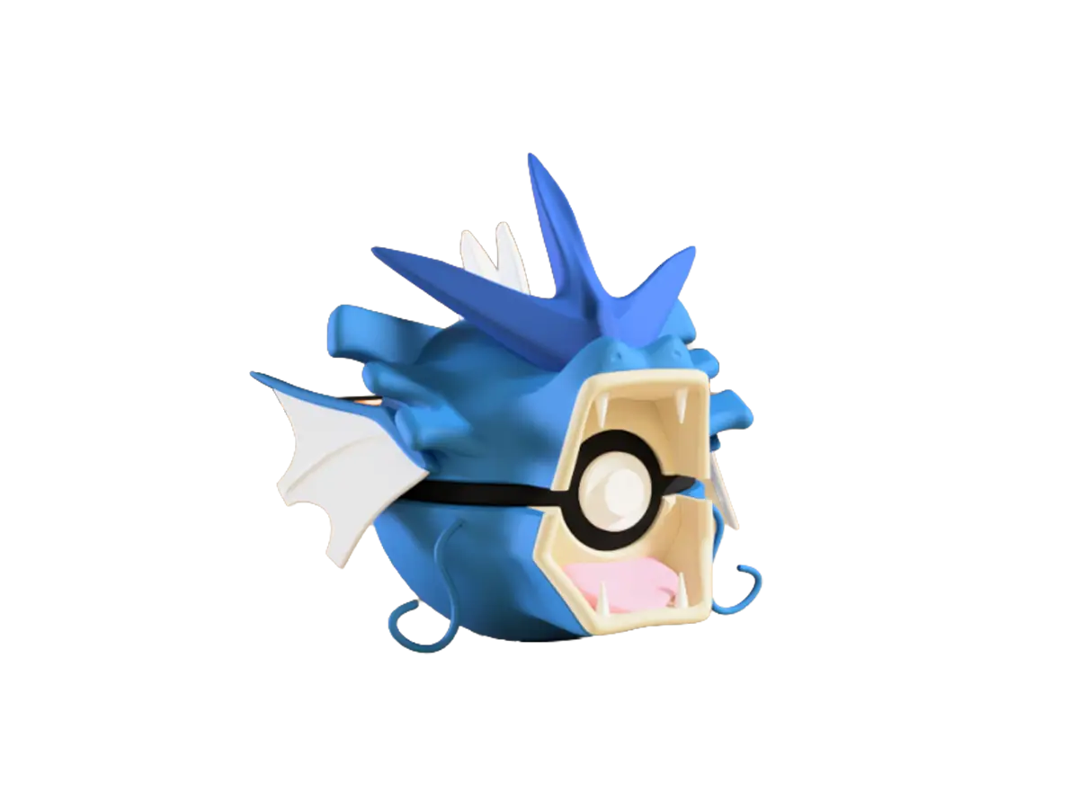 Gyarados custom Poké Ball, 3D printed collectible