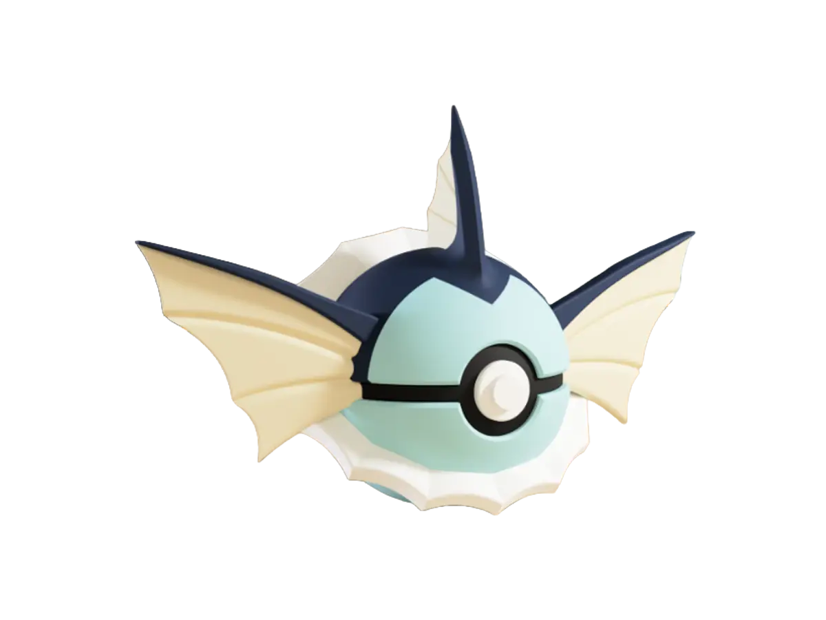 Vaporeon custom Poké Ball, 3D printed collectible