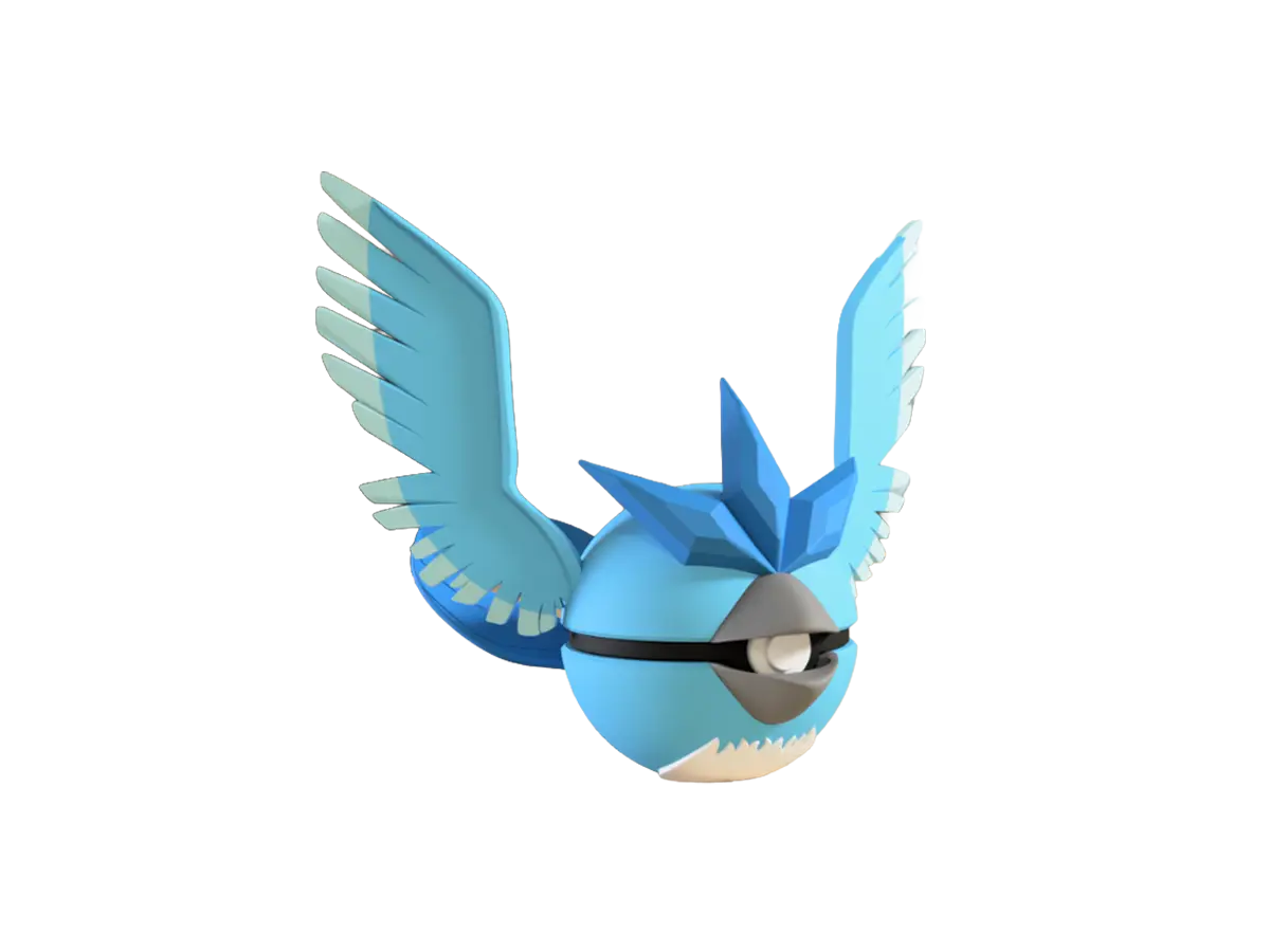 Articuno custom Poké Ball, 3D printed collectible