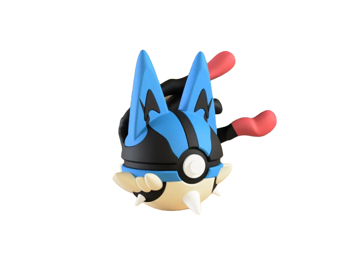 Lucario custom Poké Ball, 3D printed collectible — Classic Design