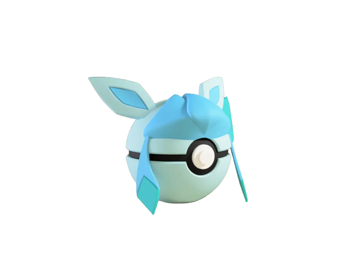 Glaceon custom Poké Ball, 3D printed collectible