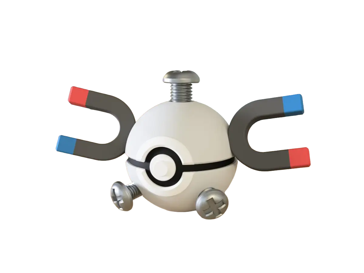 Magnemite custom Poké Ball, 3D printed collectible