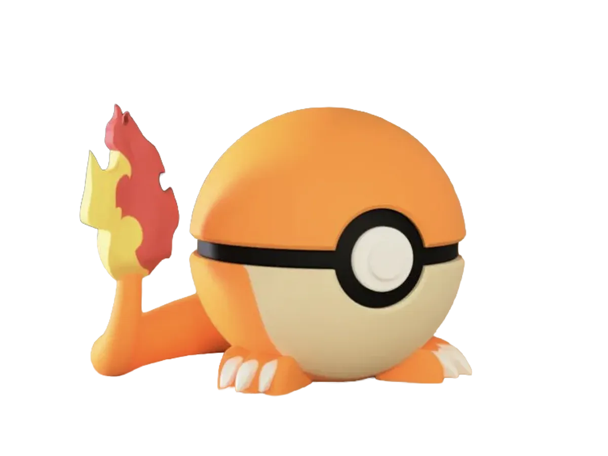Charmander custom Poké Ball, 3D printed collectible