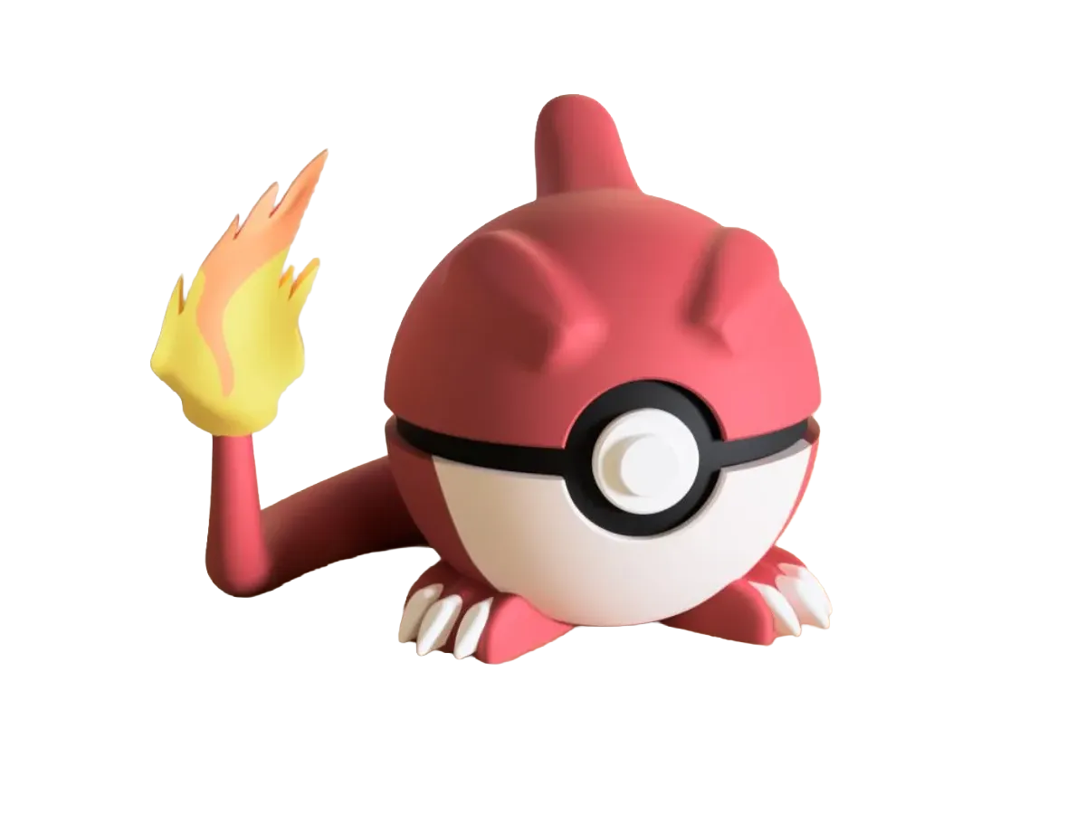 Charmeleon custom Poké Ball, 3D printed collectible