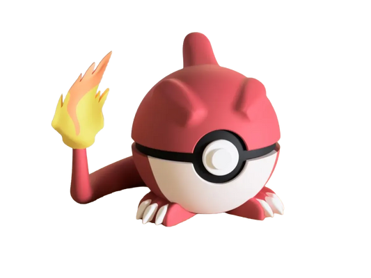 Charmeleon custom Poké Ball, 3D printed collectible