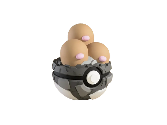 Dugtrio custom Poké Ball, 3D printed collectible