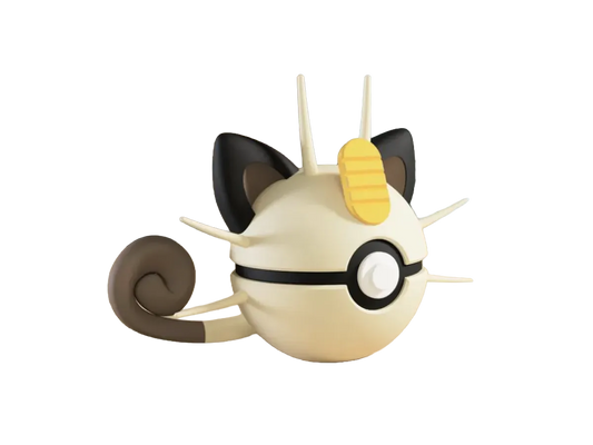 Meowth custom Poké Ball, 3D printed collectible