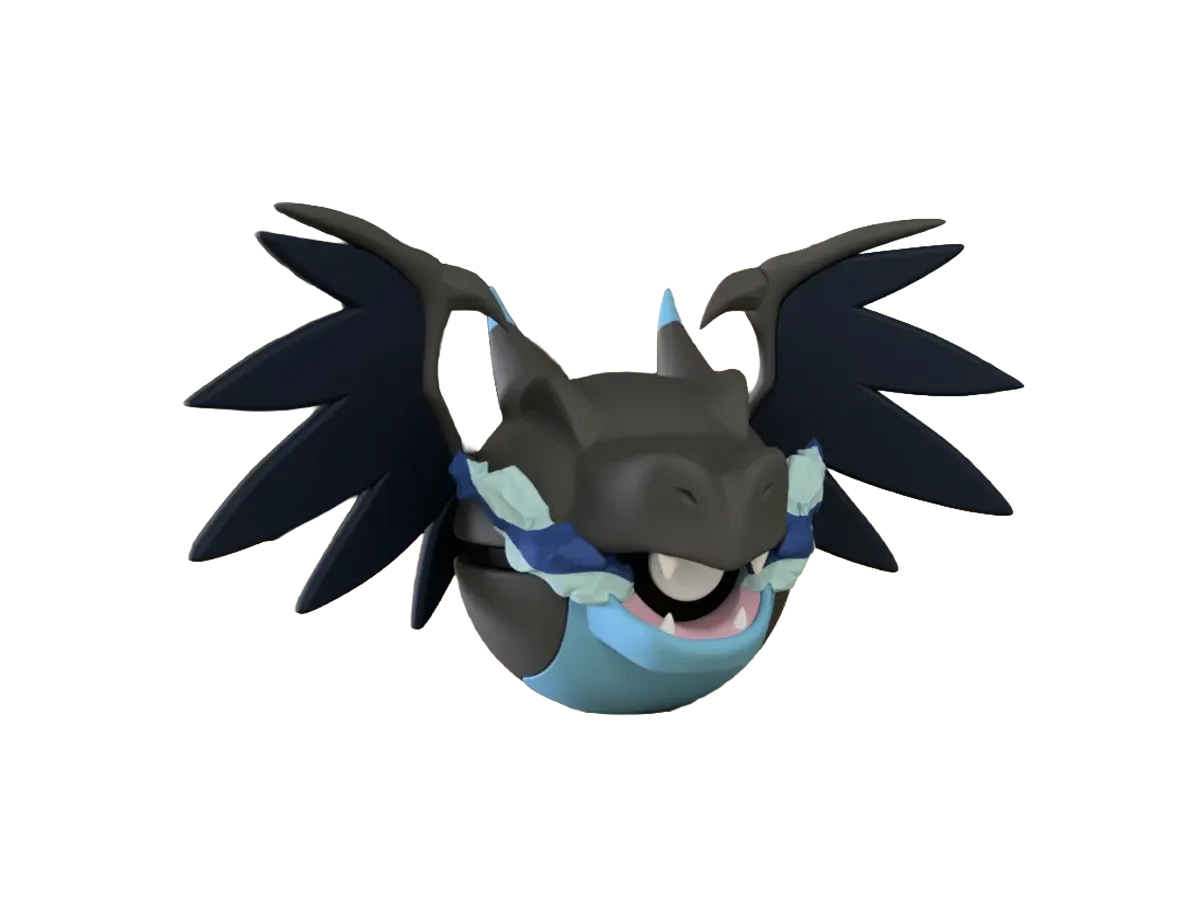 Charizard custom Poké Ball, 3D printed collectible — Alternate Pose