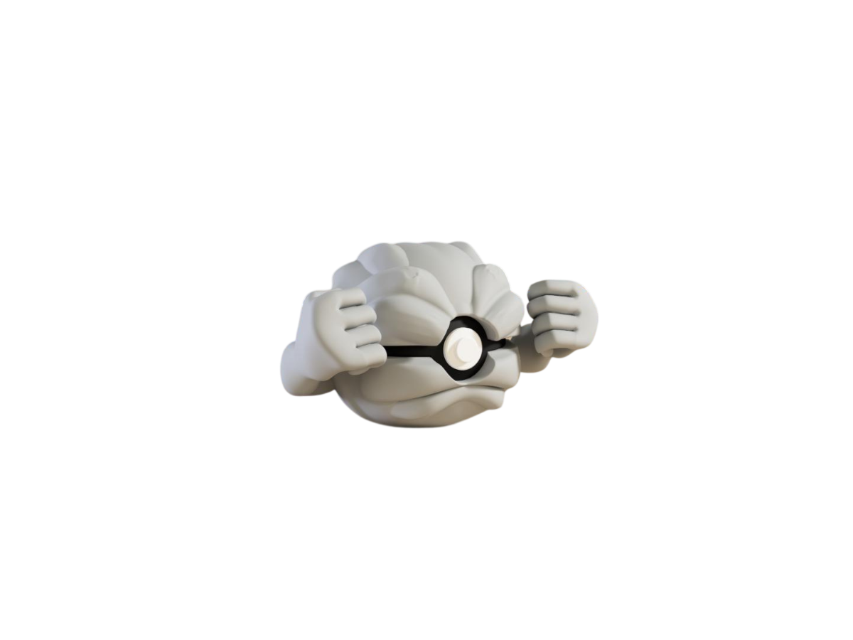 Geodude custom Poké Ball, 3D printed collectible