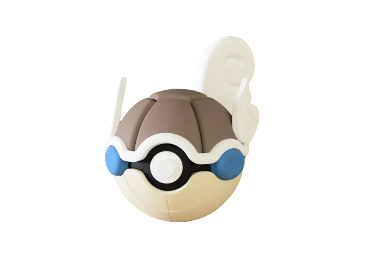 Wartortle custom Poké Ball, 3D printed collectible