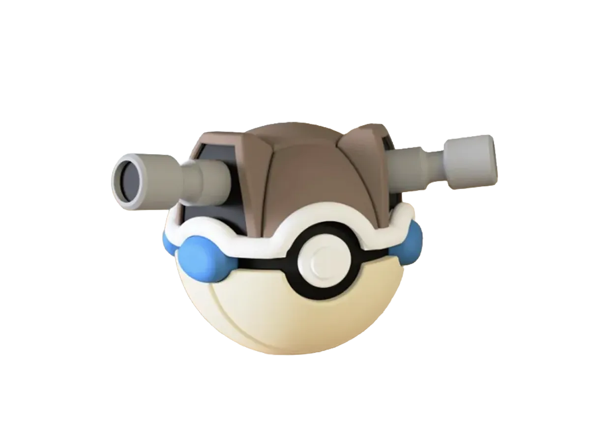 Blastoise custom Poké Ball, 3D printed collectible — Alternate Pose