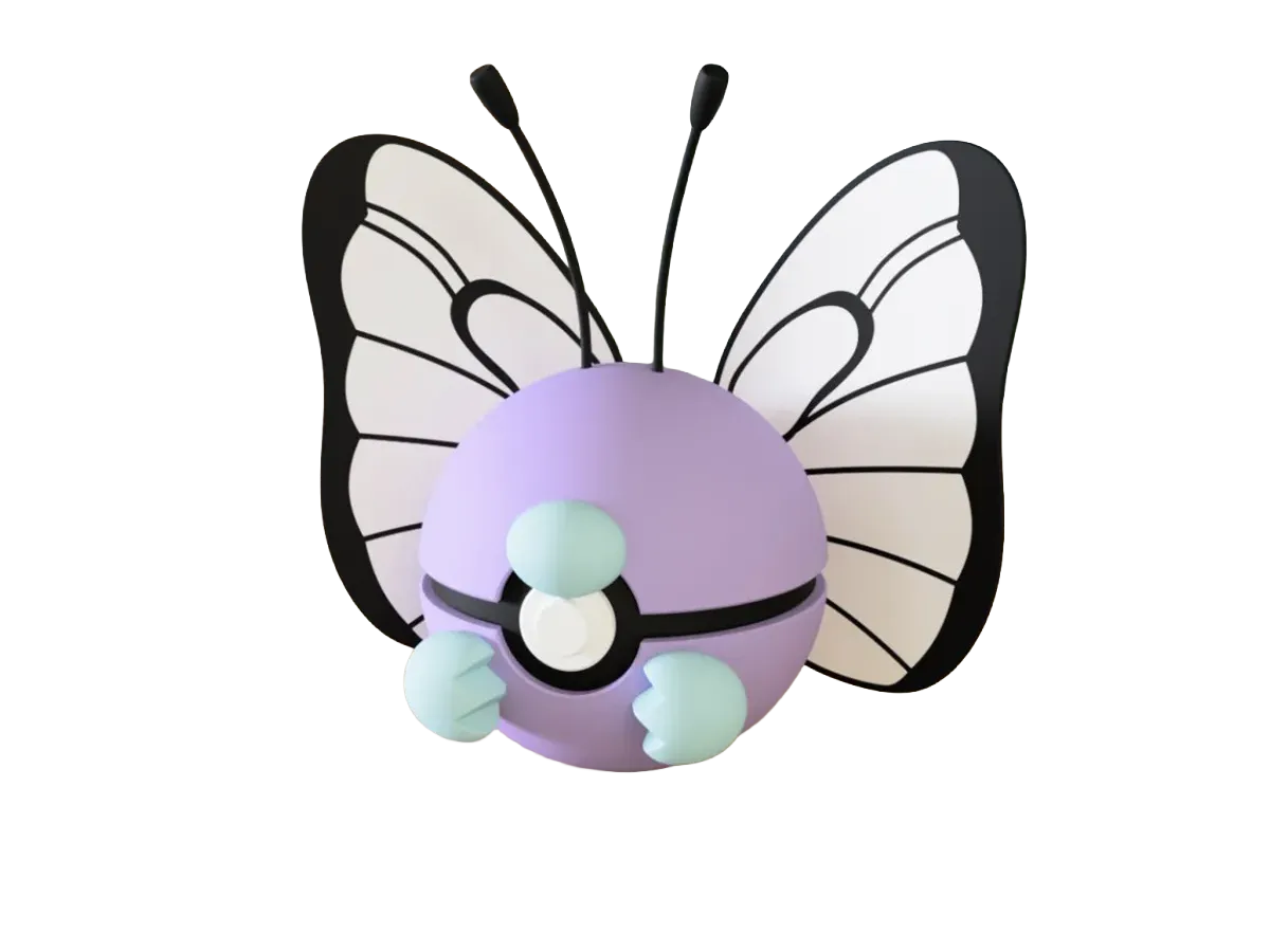 Butterfree custom Poké Ball, 3D printed collectible