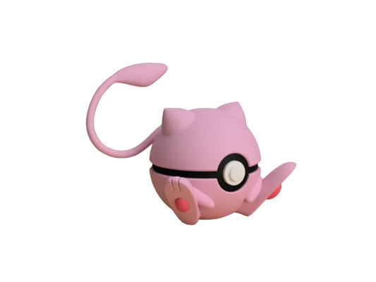 Mew custom Poké Ball, 3D printed collectible — Alternate Pose