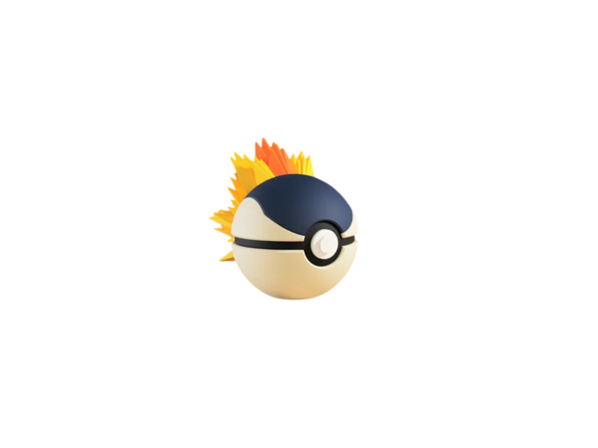 Cyndaquil custom Poké Ball, 3D printed collectible
