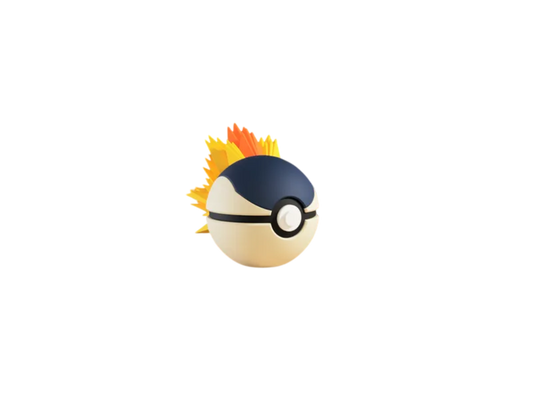 Cyndaquil custom Poké Ball, 3D printed collectible