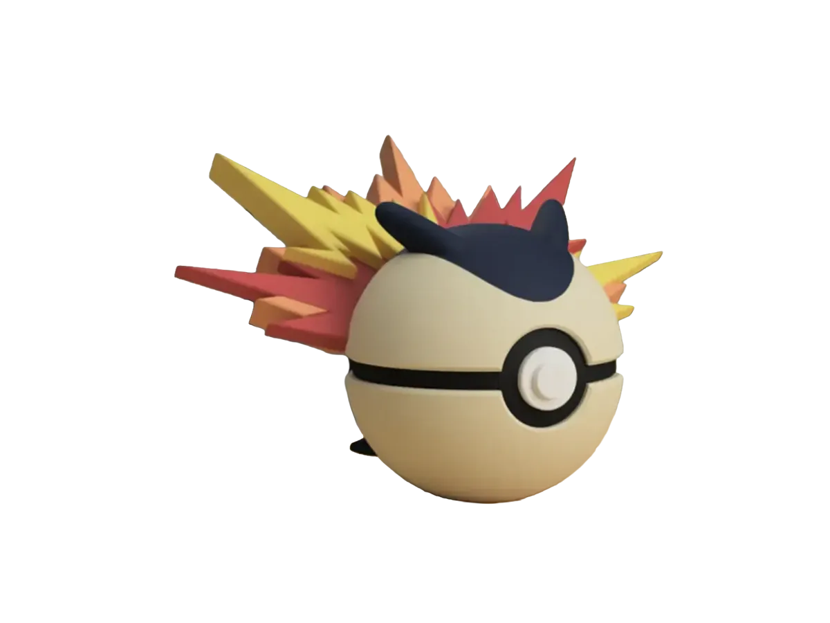 Typhlosion custom Poké Ball, 3D printed collectible