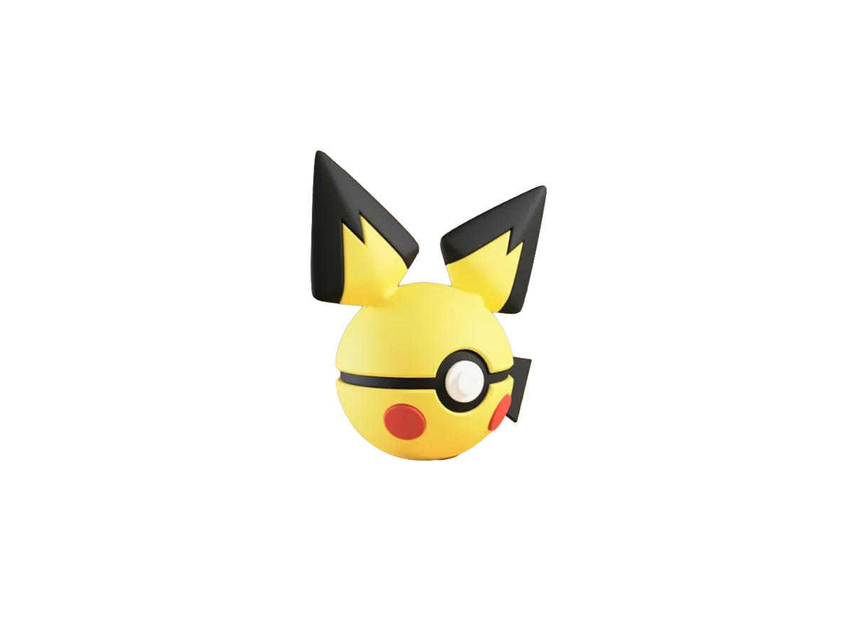 Pichu custom Poké Ball, 3D printed collectible
