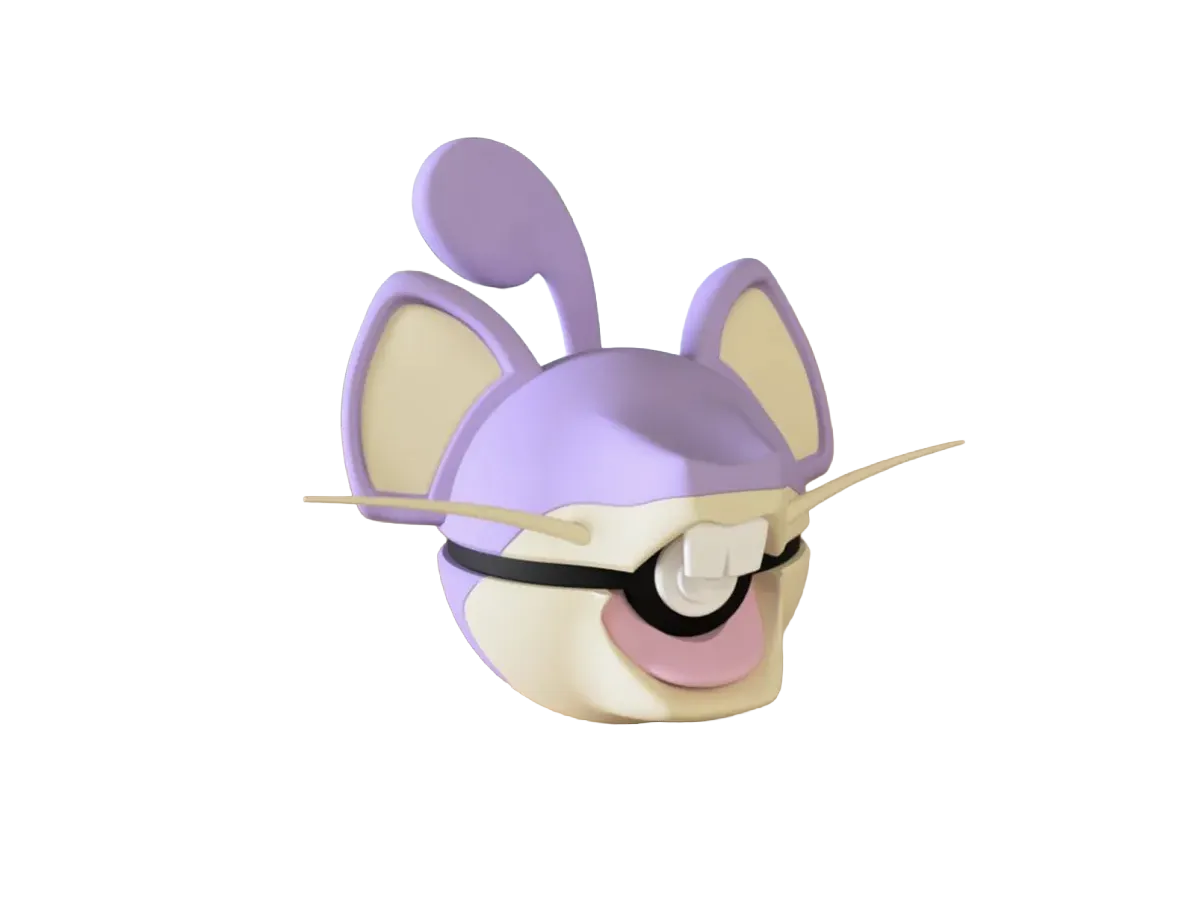 Rattata custom Poké Ball, 3D printed collectible