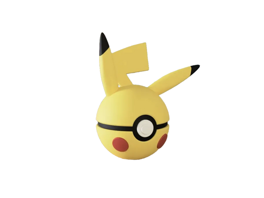 Pikachu custom Poké Ball, 3D printed collectible — Alternate Pose