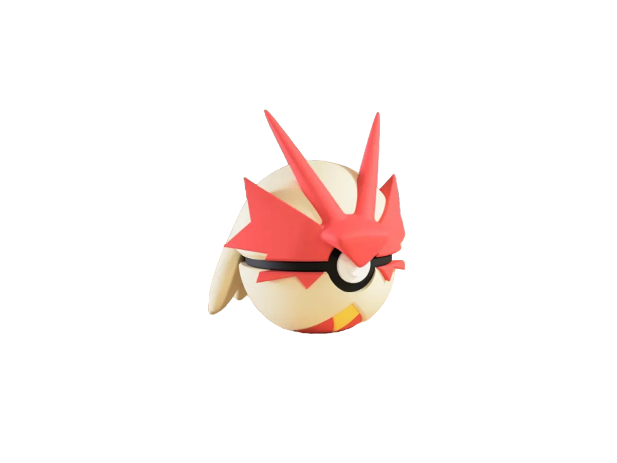 Blaziken custom Poké Ball, 3D printed collectible