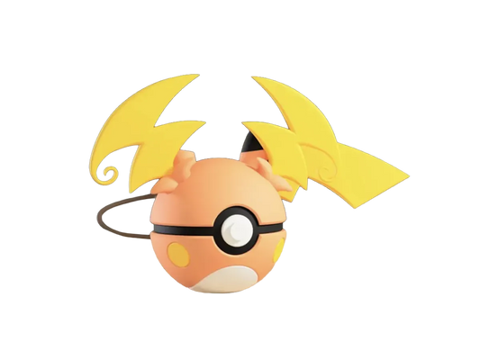 Raichu custom Poké Ball, 3D printed collectible — Alternate Pose