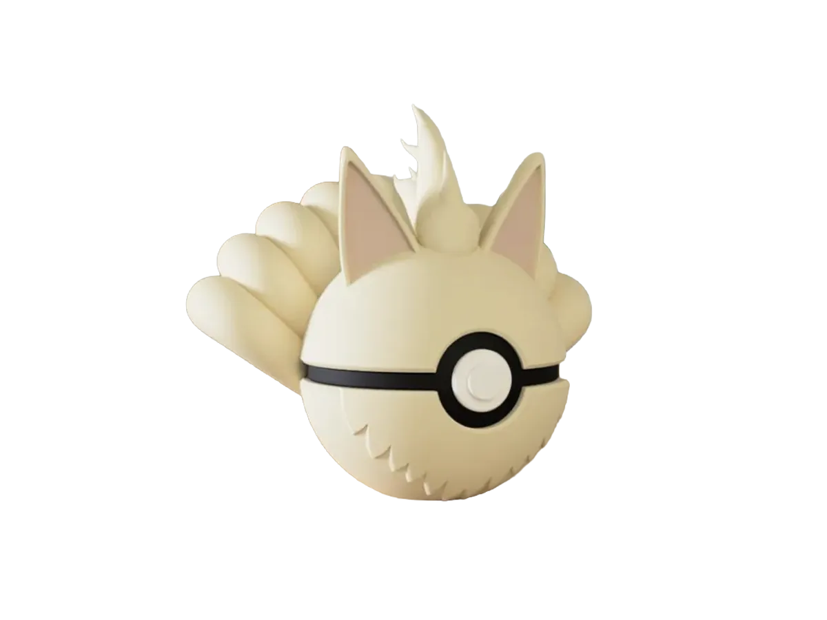 Ninetales custom Poké Ball, 3D printed collectible