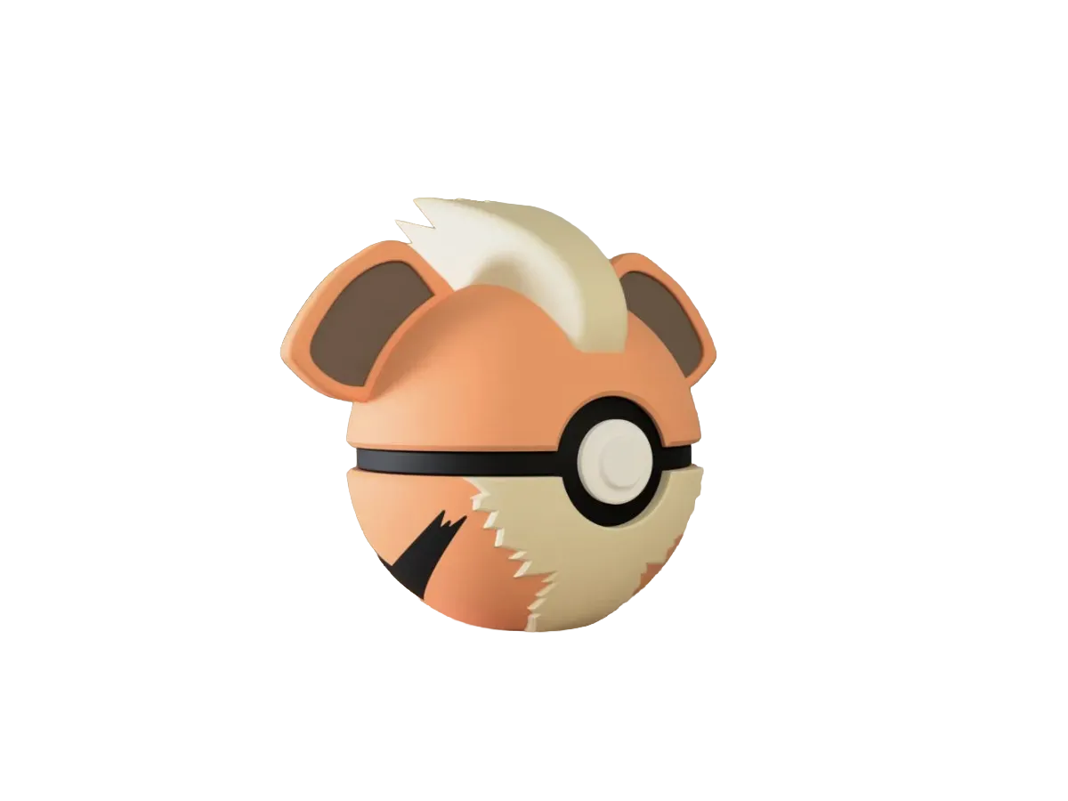 Growlithe custom Poké Ball, 3D printed collectible