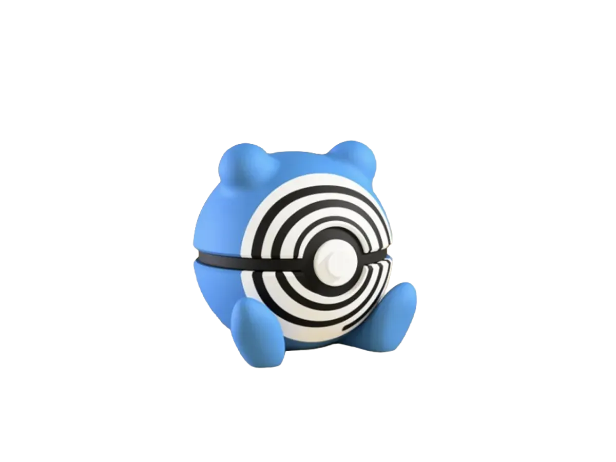 Poliwhirl custom Poké Ball, 3D printed collectible