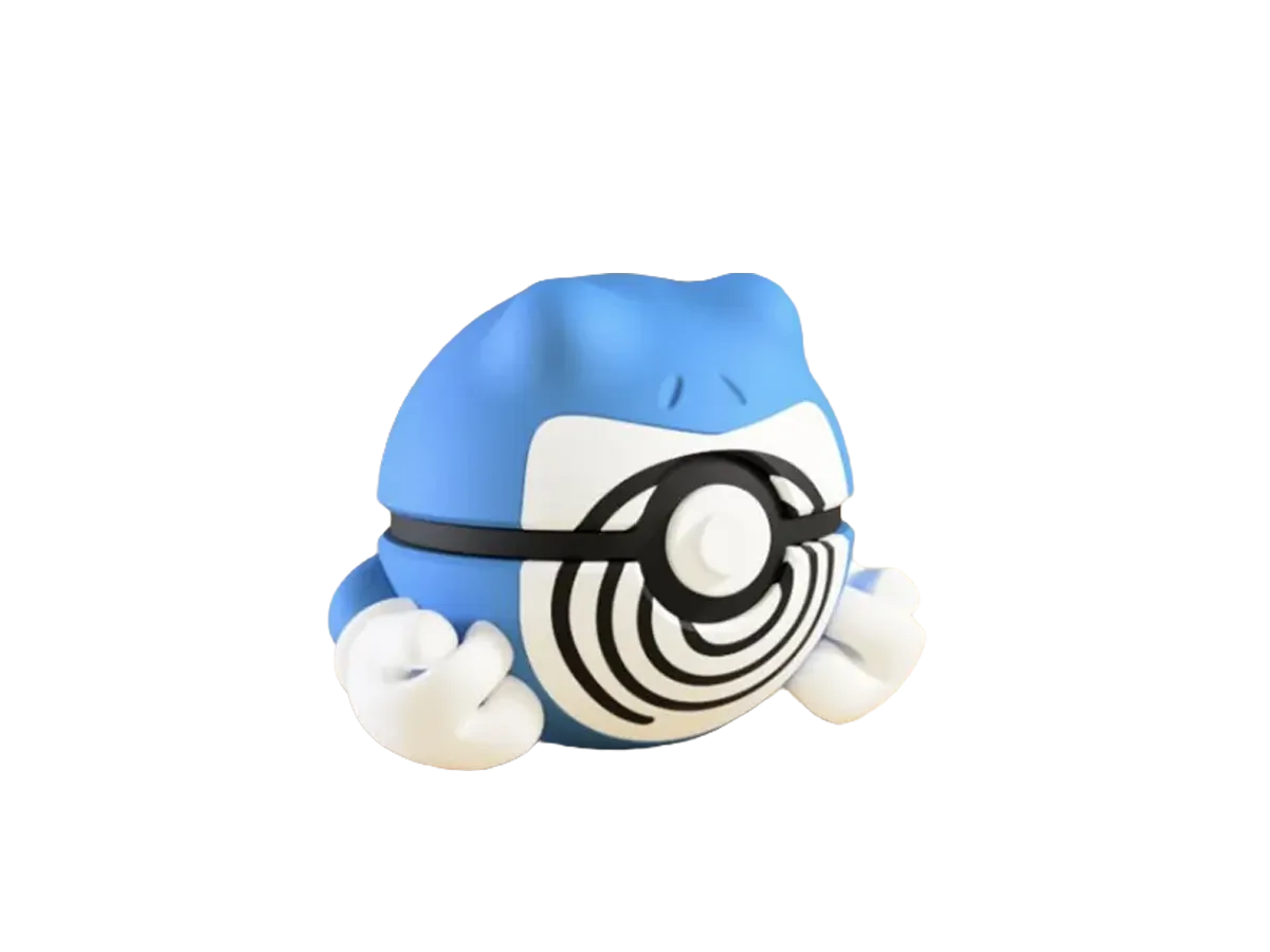 Poliwrath custom Poké Ball, 3D printed collectible