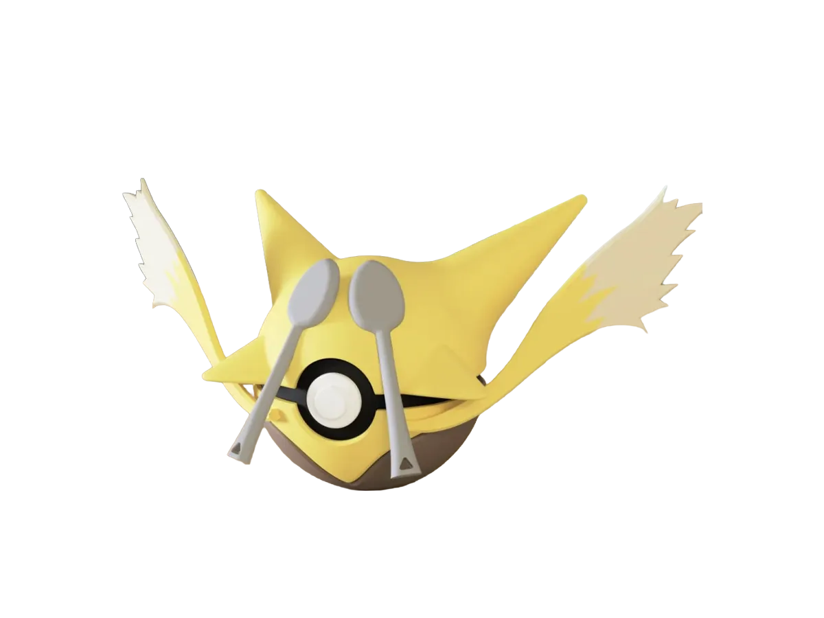 Alakazam custom Poké Ball, 3D printed collectible