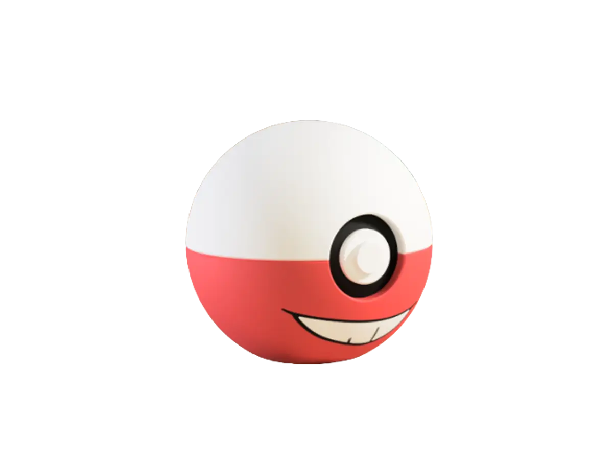 Electrode custom Poké Ball, 3D printed collectible