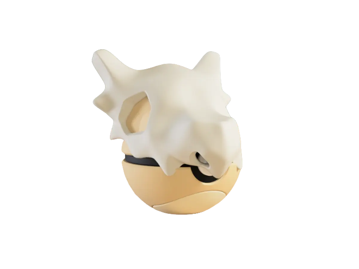 Cubone custom Poké Ball, 3D printed collectible
