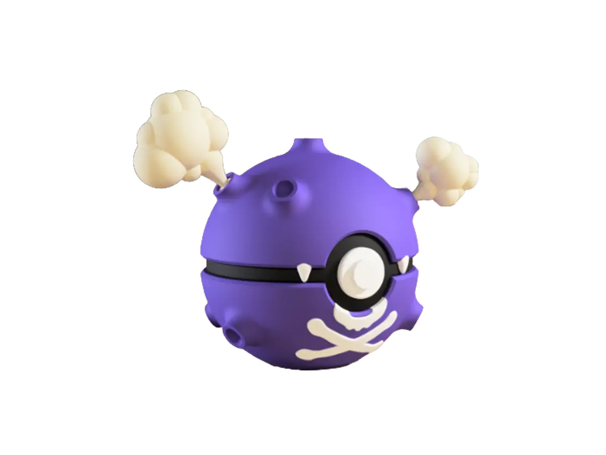 Koffing custom Poké Ball, 3D printed collectible