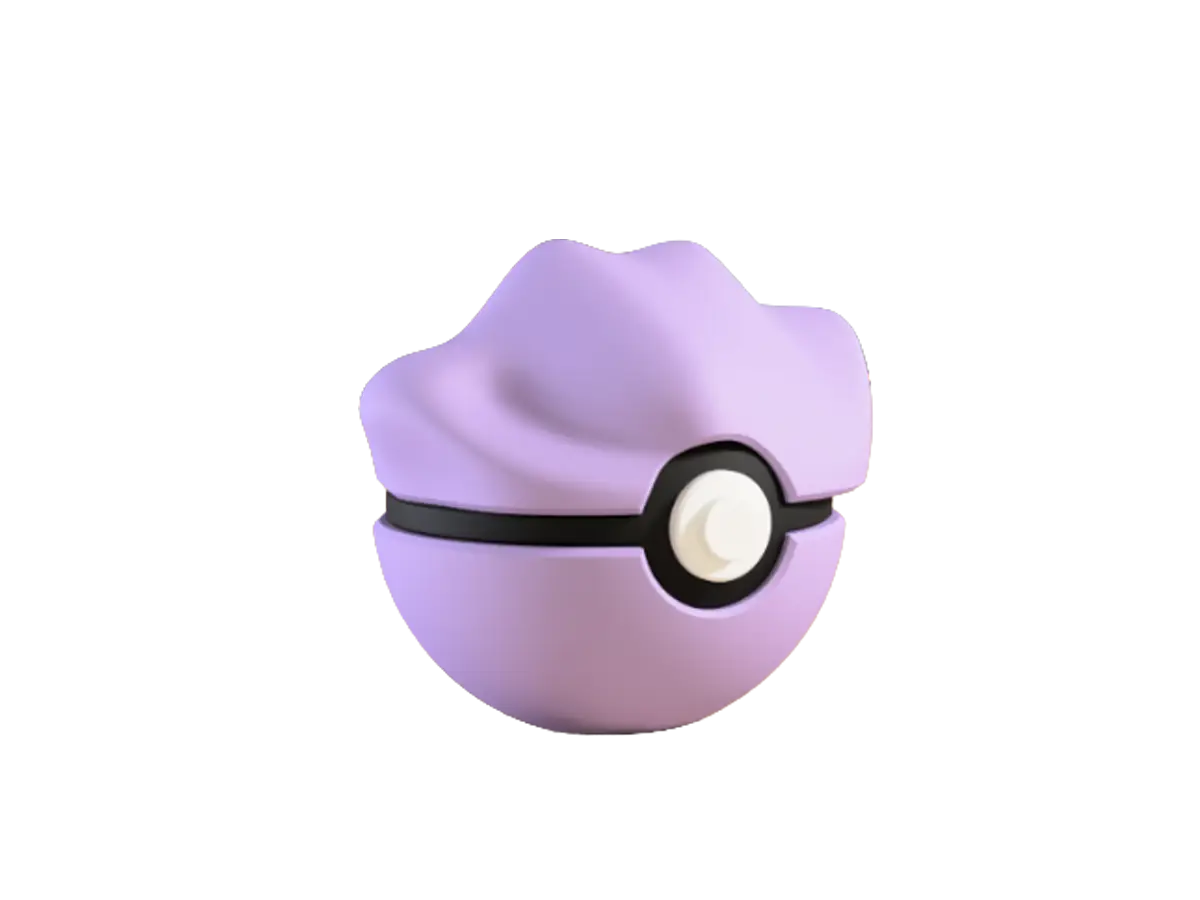 Ditto custom Poké Ball, 3D printed collectible