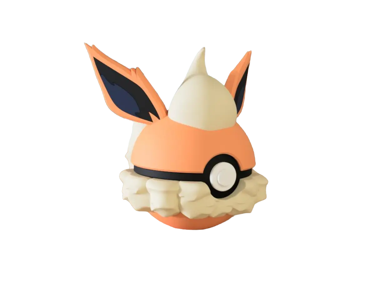 Flareon custom Poké Ball, 3D printed collectible