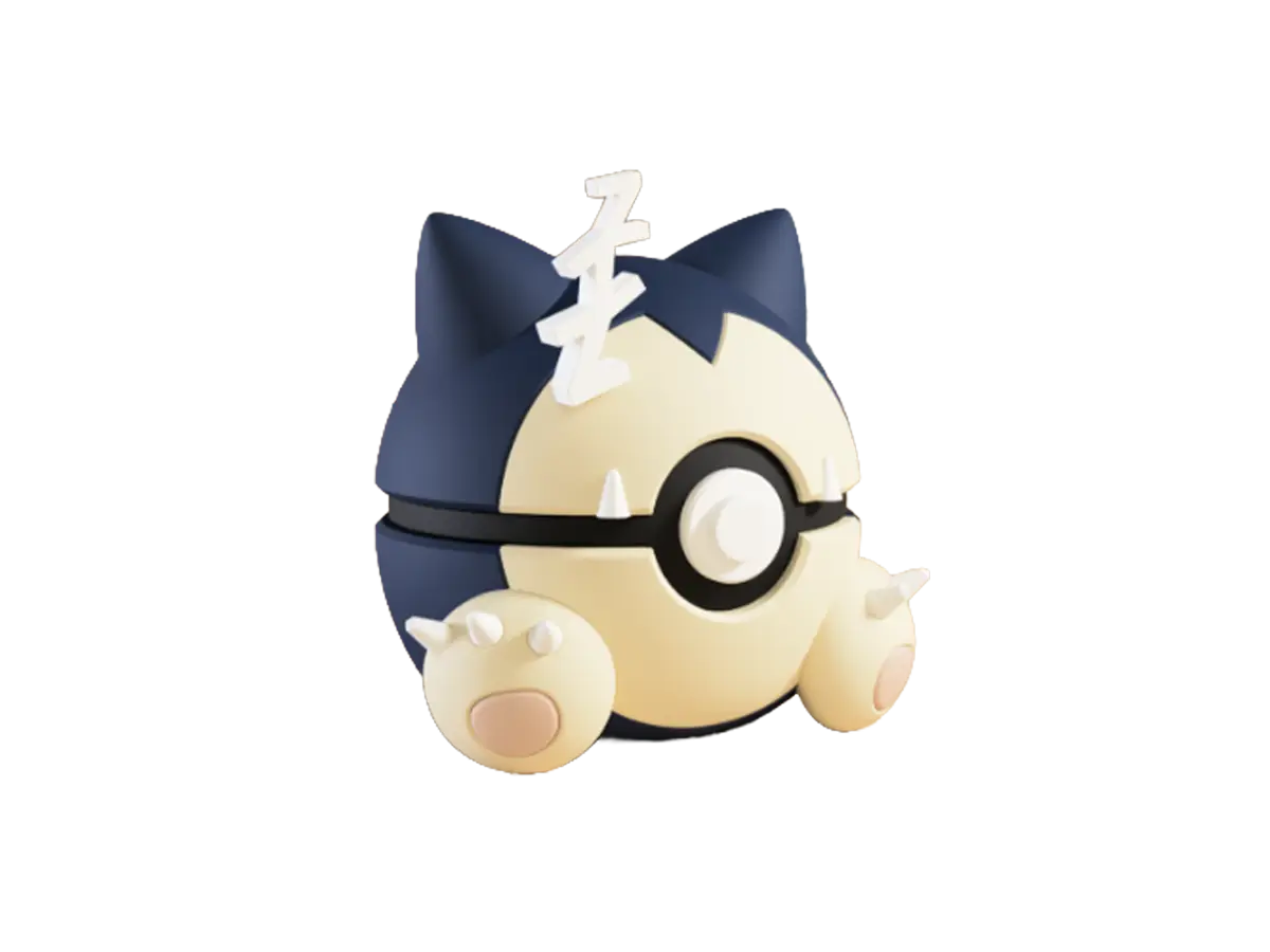 Snorlax custom Poké Ball, 3D printed collectible — Alternate Pose