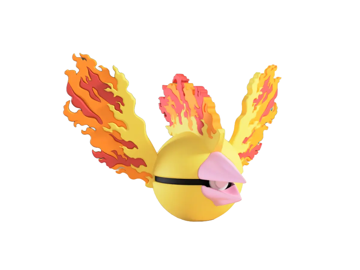 Moltres custom Poké Ball, 3D printed collectible