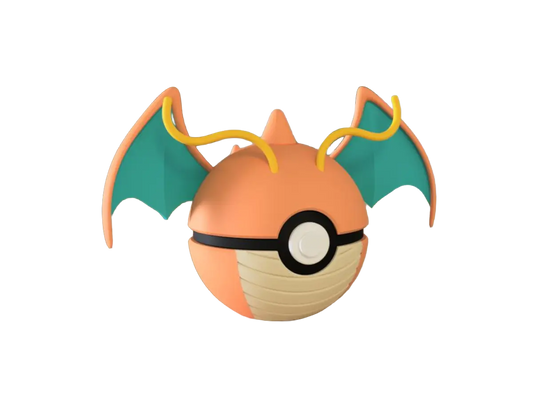 Dragonite custom Poké Ball, 3D printed collectible — Alternate Pose