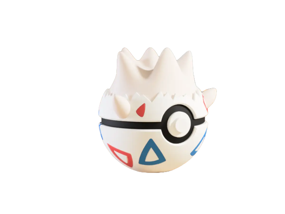Togepi custom Poké Ball, 3D printed collectible