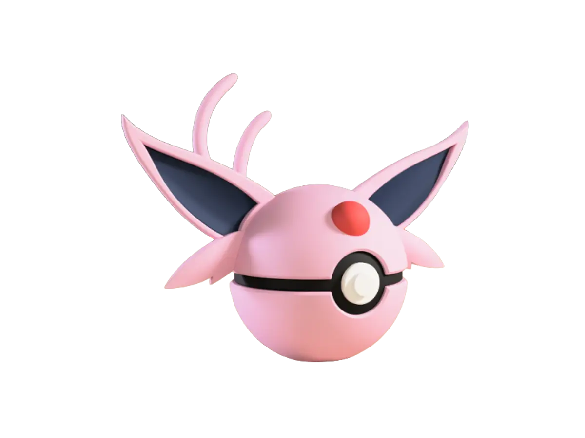 Espeon custom Poké Ball, 3D printed collectible