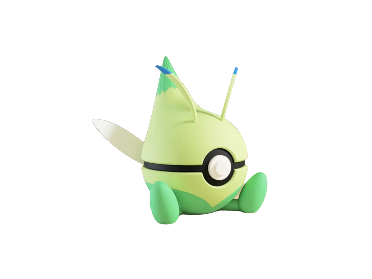 Celebi custom Poké Ball, 3D printed collectible