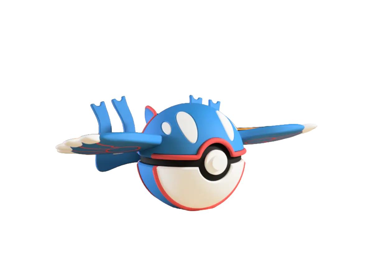 Kyogre custom Poké Ball, 3D printed collectible