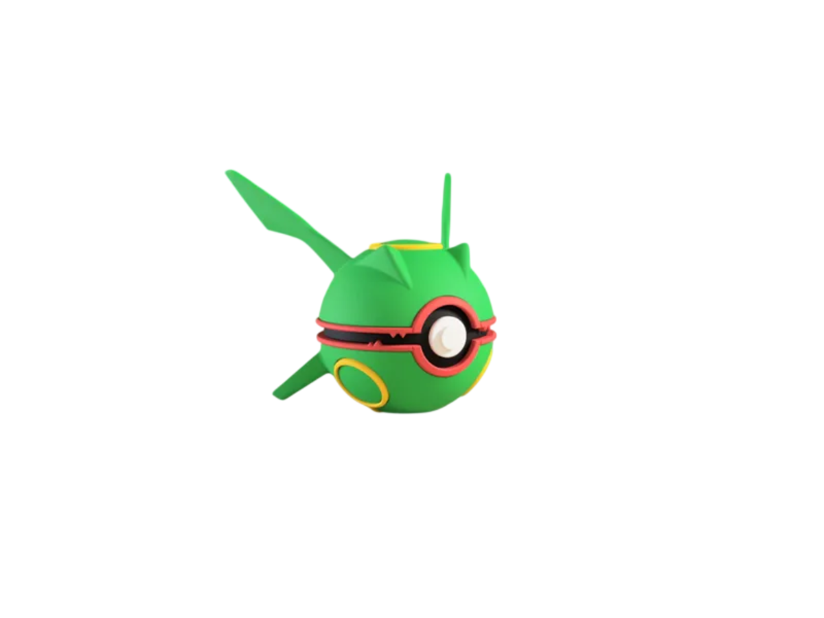 Rayquaza custom Poké Ball, 3D printed collectible — Alternate Pose