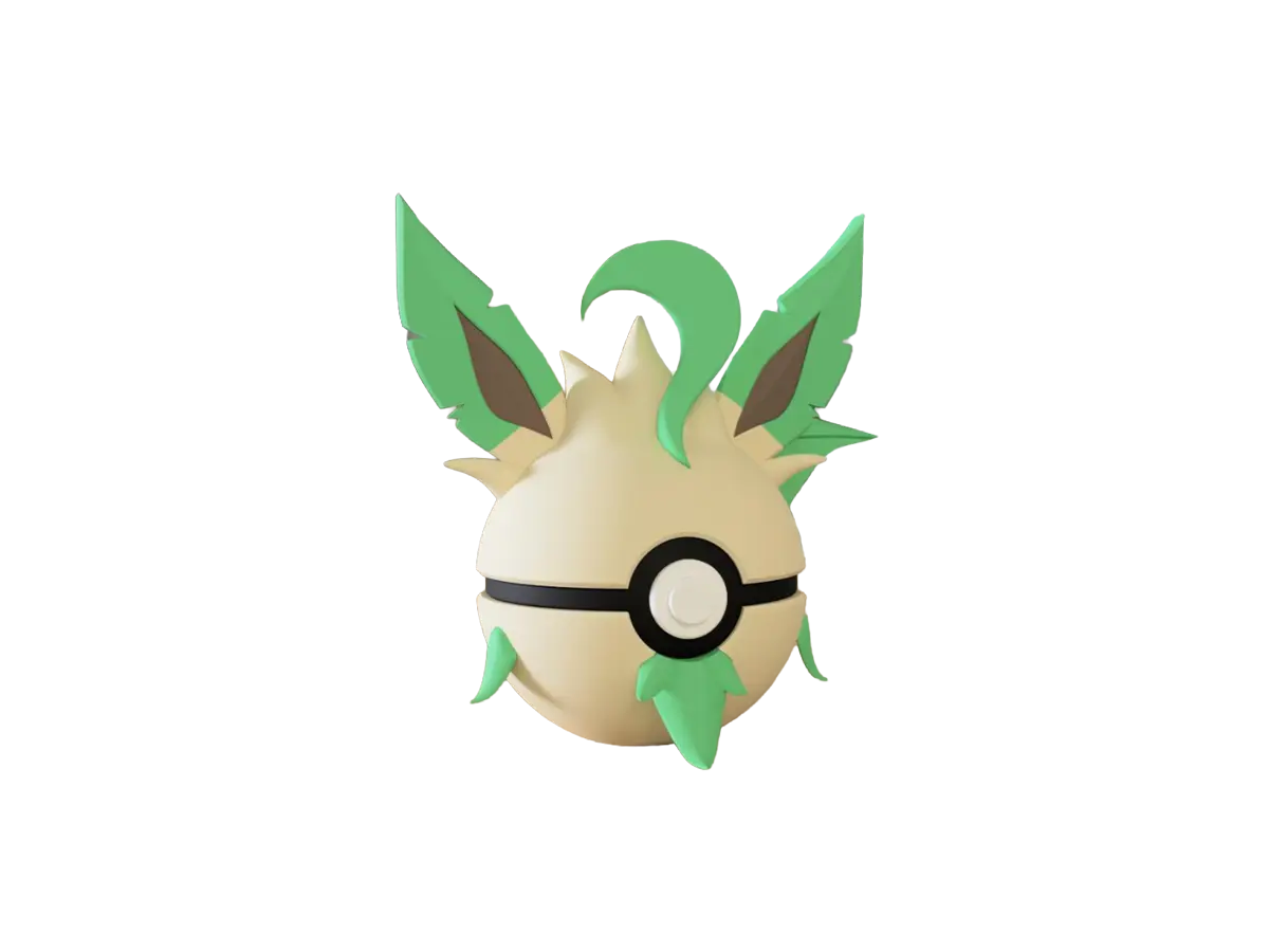 Leafeon custom Poké Ball, 3D printed collectible