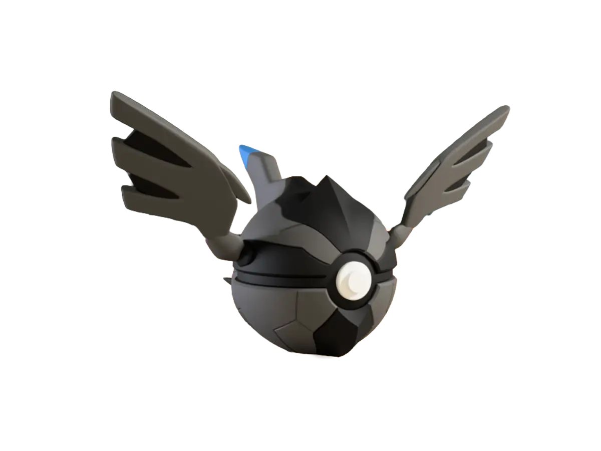 Zekrom custom Poké Ball, 3D printed collectible