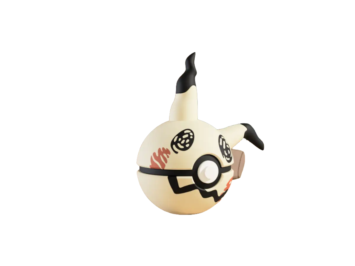 Mimikyu custom Poké Ball, 3D printed collectible